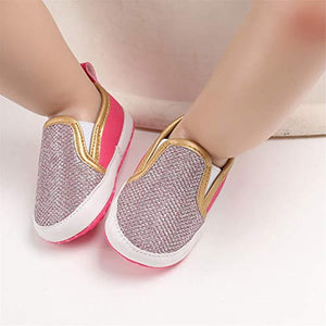 Pink & Silver Glitter Crib Shoes