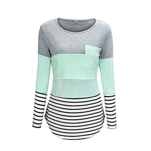 Nursing Stripe Long Sleeve Shirt