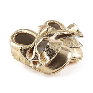 Gold Moccasin Crib Shoes