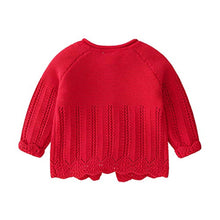 Load image into Gallery viewer, Red Knitted Cardigan Sweater