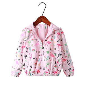 Flamingo Hooded Windbreaker Jacket