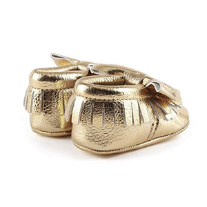 Gold Moccasin Crib Shoes