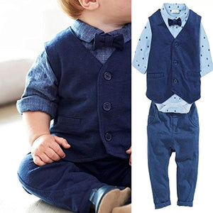 Blue Shirt,Bowtie,Vest and Pant