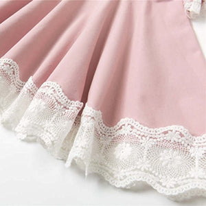 Pink Lace Trimmed Party Dress