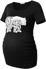 Load image into Gallery viewer, Black With White Bear Mama Short Sleeve Shirt