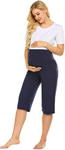 Load image into Gallery viewer, Navy Fold Over Wide Leg Capri