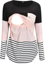 Load image into Gallery viewer, Nursing Stripe Long Sleeve Shirt