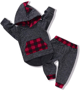 Red Plaid Dinosaur Set