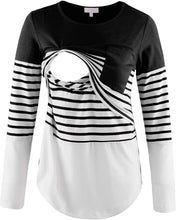 Load image into Gallery viewer, Nursing Stripe Long Sleeve Shirt