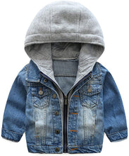 Load image into Gallery viewer, Denim Hooded Jacket