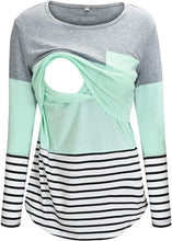 Load image into Gallery viewer, Nursing Stripe Long Sleeve Shirt