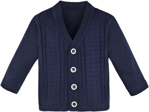 Navy Cable Knit Cardigan